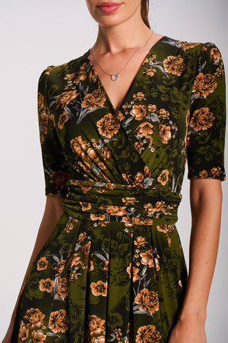 Printed Jersey Maxi Dress, Green Floral