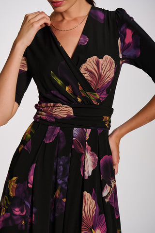 Printed Jersey Maxi Dress, Purple Floral
