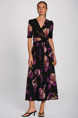 Printed Jersey Maxi Dress, Purple Floral