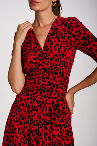 Printed Jersey Maxi Dress, Red Animal