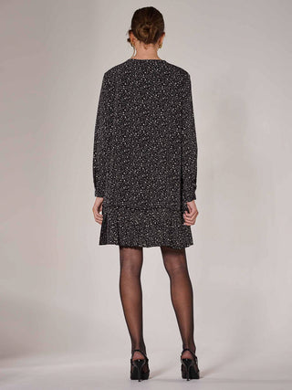 Long Sleeve Shirt Dress, Black Spot
