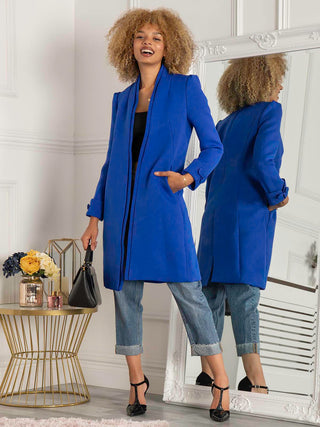 Open Neckline Coat, Royal Blue