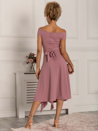 Desiree Frill Fit & Flare Dress, Mauve