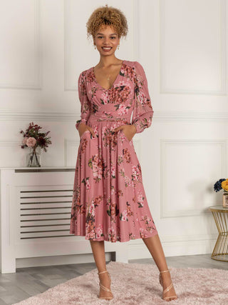 Phoebe Long Sleeve Mesh Dress, Pink