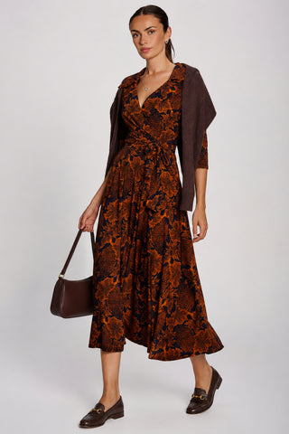 Wrap Front Jersey Maxi Dress, Navy Floral