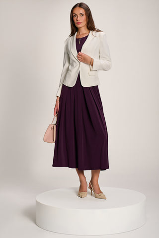 3/4 Sleeve Plain Jersey Maxi Dress, Dark Purple