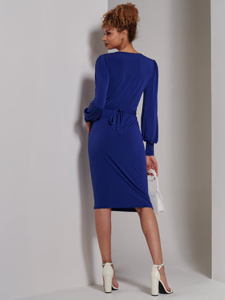 Kinslee Long Sleeve Pegged Dress, Royal Blue