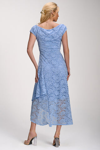 Lace Sequin Embellished Midi Dress, Blue