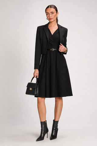 Plain Sleeveless Midi Dress, Black