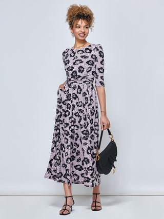 Ozella Jersey Floral Print Maxi Dress, Pink Floral