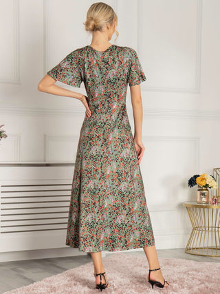 Dalilah Maxi Dress, Green Animal