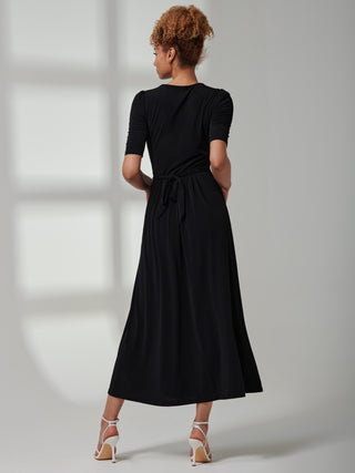 Bree Half Sleeve Jersey Maxi Dress, Black