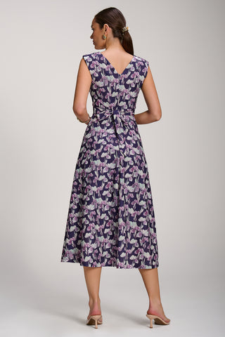 Scuba Printed Midaxi Dress, Purple Floral