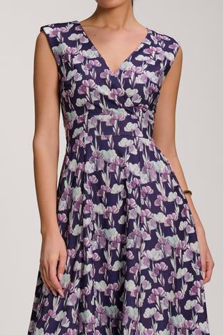 Scuba Printed Midaxi Dress, Purple Floral