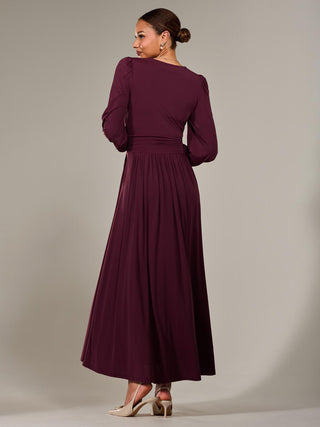 Long Sleeve Super Soft Jersey Maxi Dress, Purple