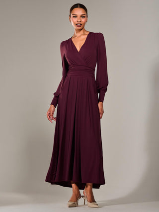 Long Sleeve Super Soft Jersey Maxi Dress, Purple