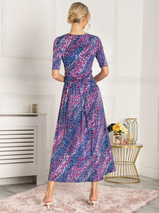 Josie Animal Print Maxi Dress, Blue Multi