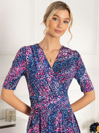 Josie Animal Print Maxi Dress, Blue Multi