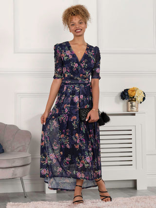 Ressie Dip Hem Maxi Dress, Floral Multi