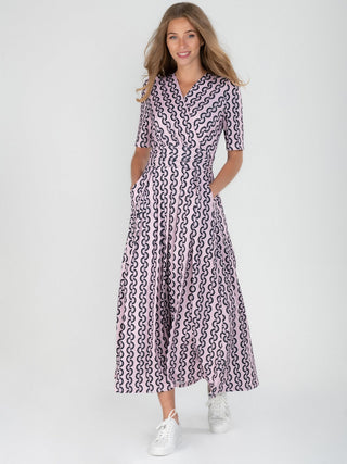Jolie Moi Molly Geo Print Maxi Dress, Pink Geo