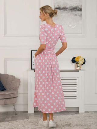 Jolie Moi Odelia Wrap Front Maxi Dress, Light Pink