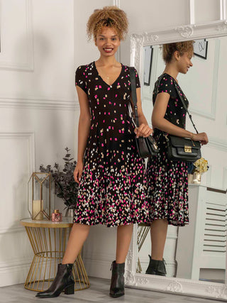 Jolie Moi Sasha Midi Dress, Black Multi