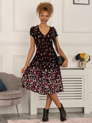 Jolie Moi Sasha Midi Dress, Black Multi