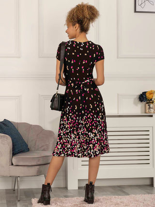 Jolie Moi Sasha Midi Dress, Black Multi